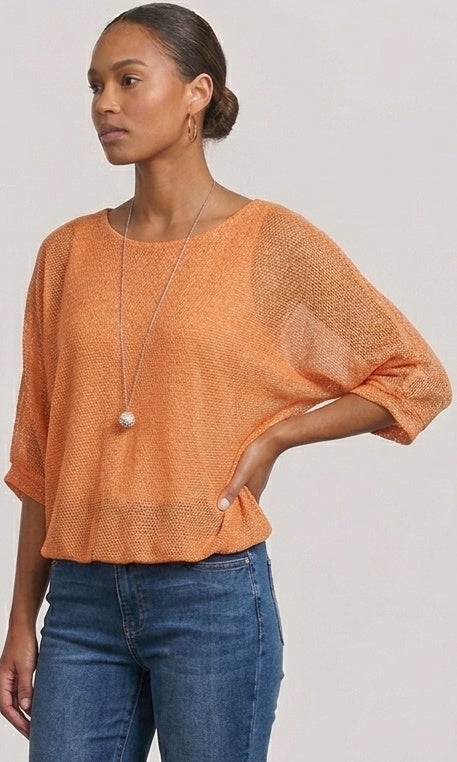 Dolman Overlay Top w/ Tank & Bling Ball Necklace