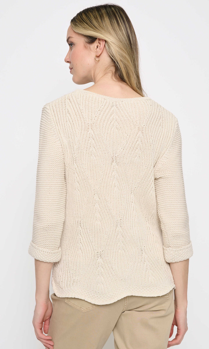 Textured Wave Knit Sweater