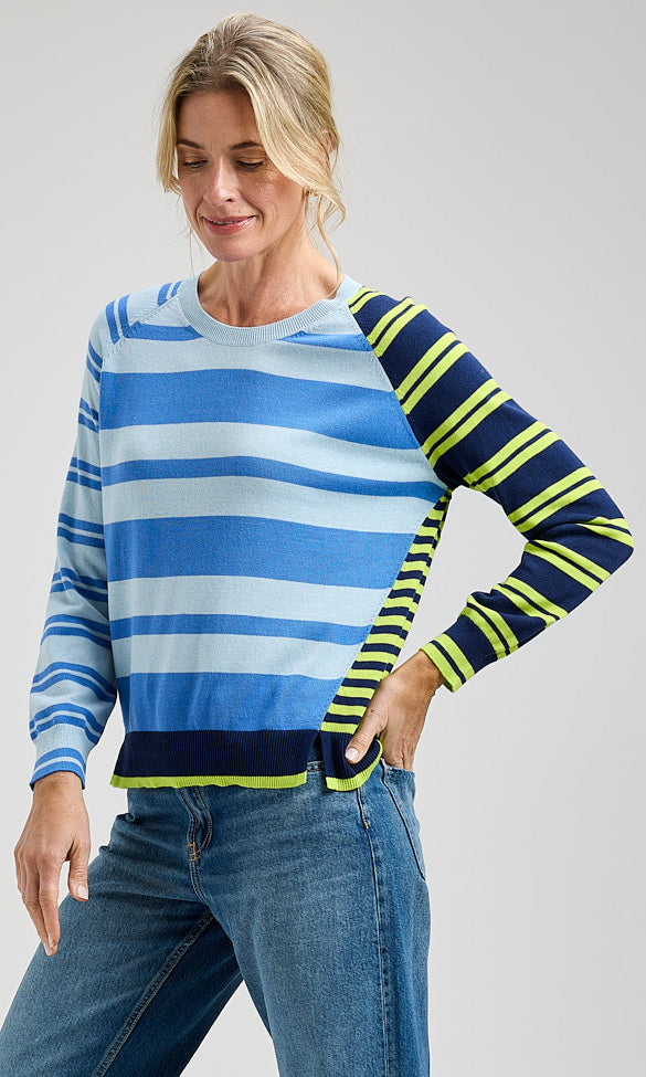 Striped Colour Block Knit Pullover