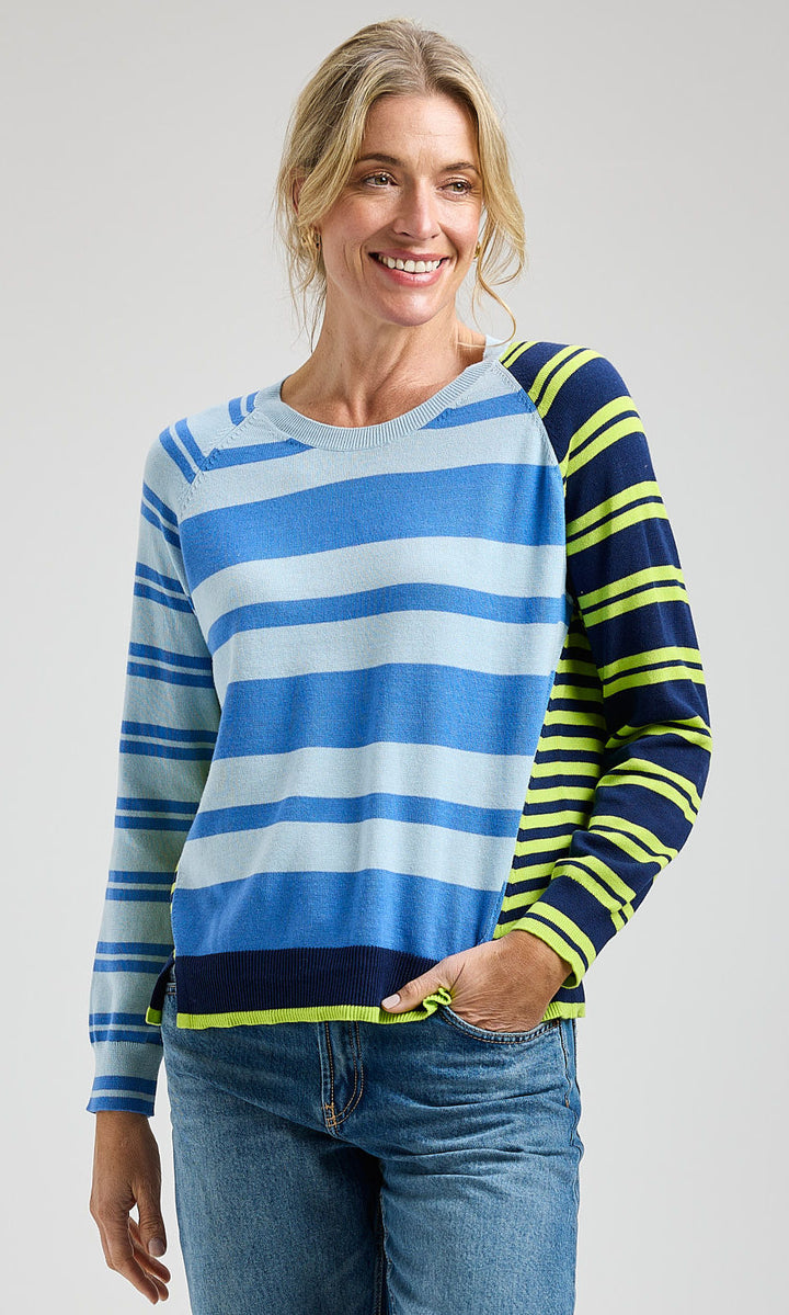 Striped Colour Block Knit Pullover