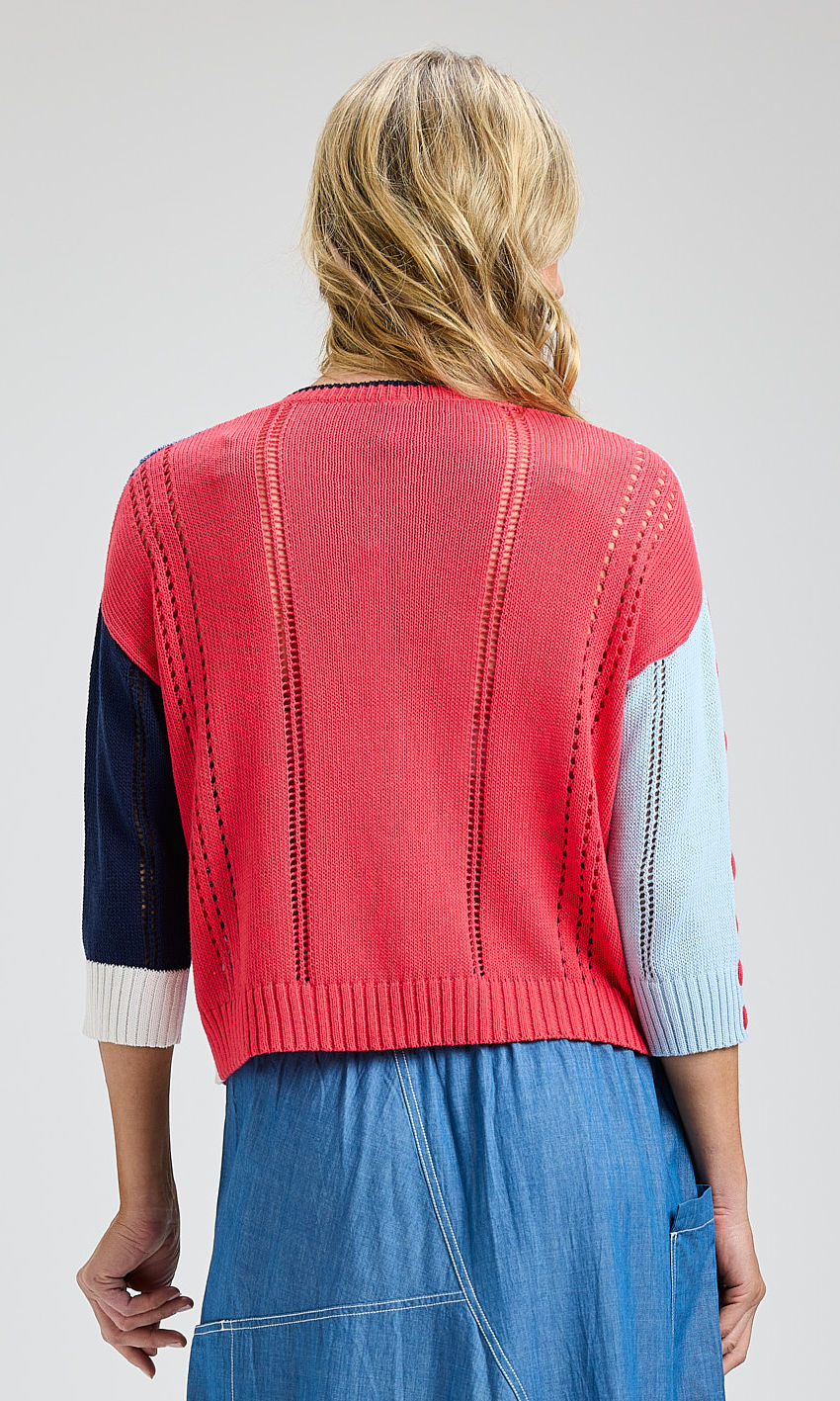 Embroidered Button Front Cardigan