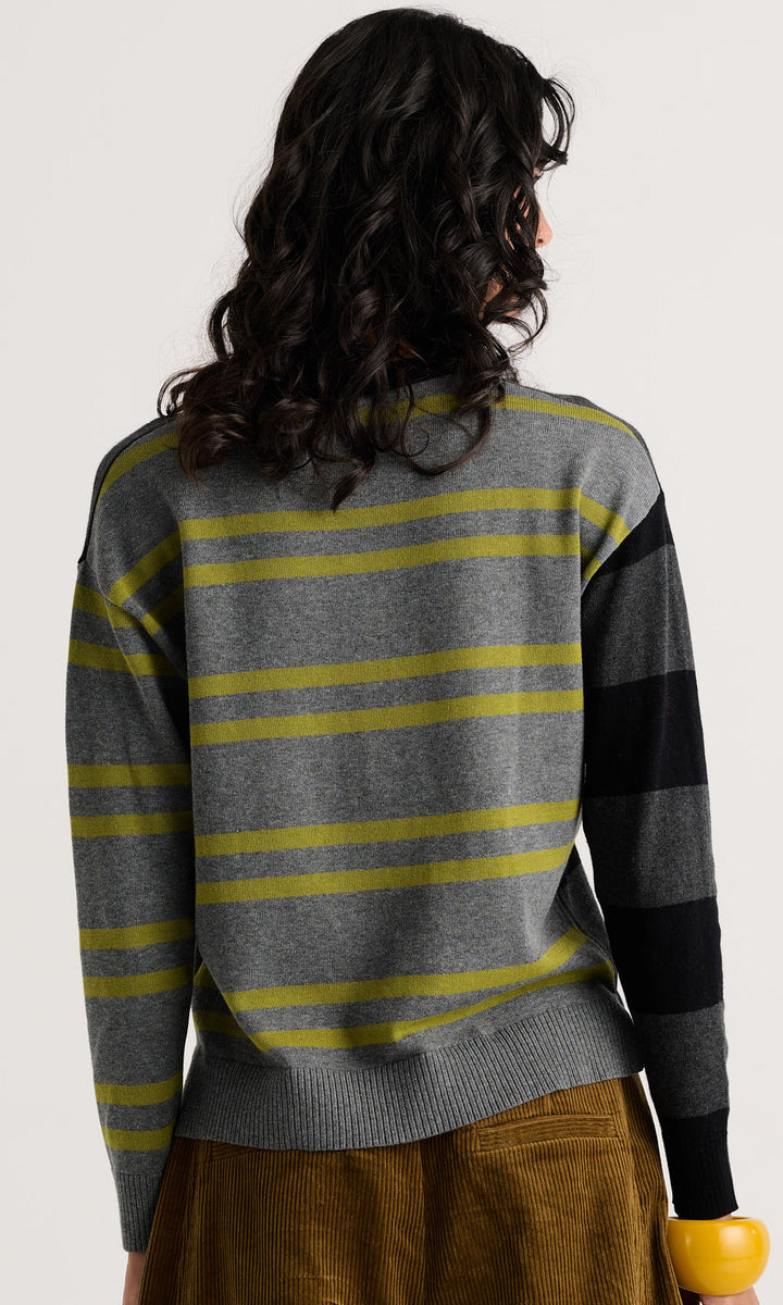 Mixed Stripe Cashmere Blend Sweater