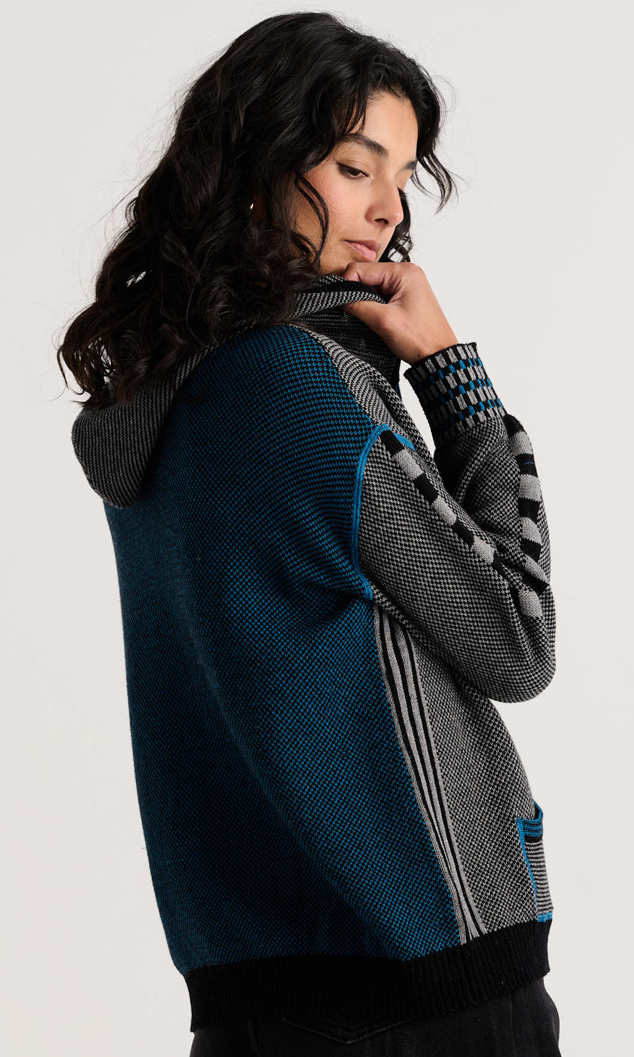 Hooded Cashmere Blend Zip-Up Jacket