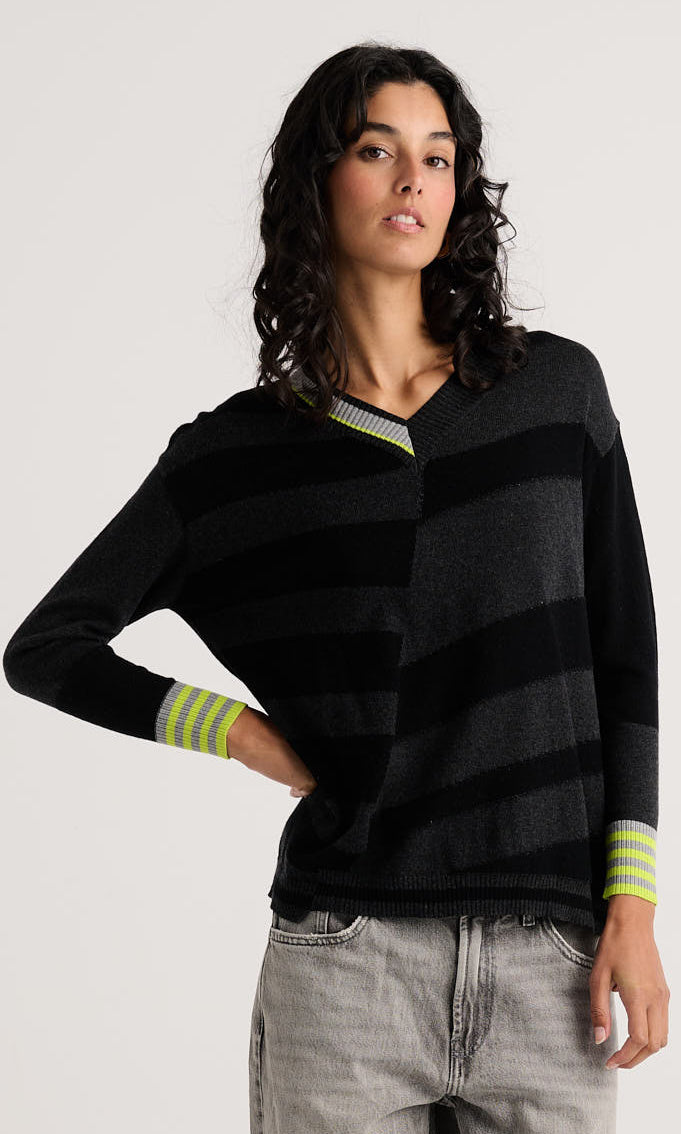 Striped Cashmere Blend Sweater