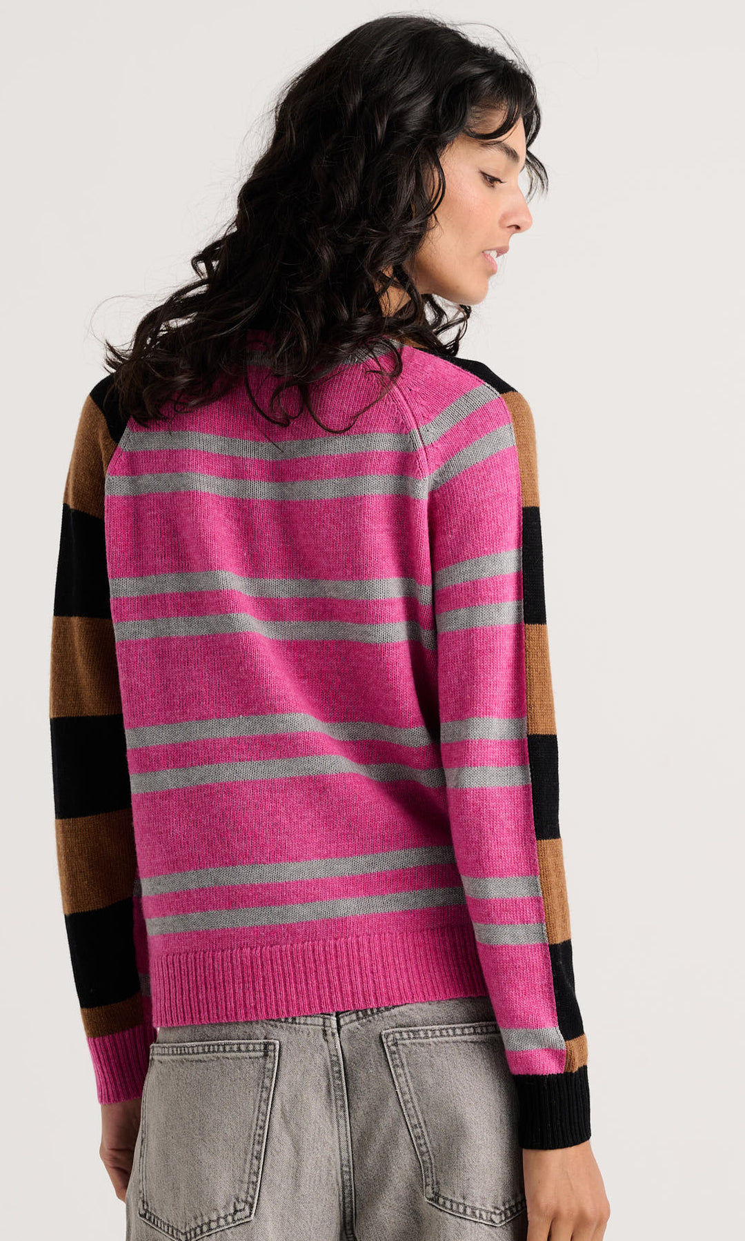 Wool Blend Button-Front Cardigan
