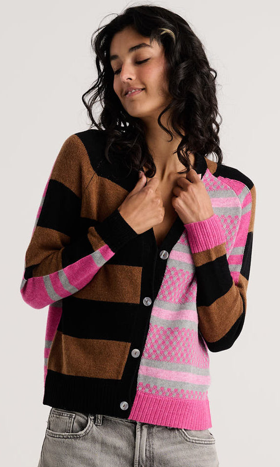 Wool Blend Button-Front Cardigan