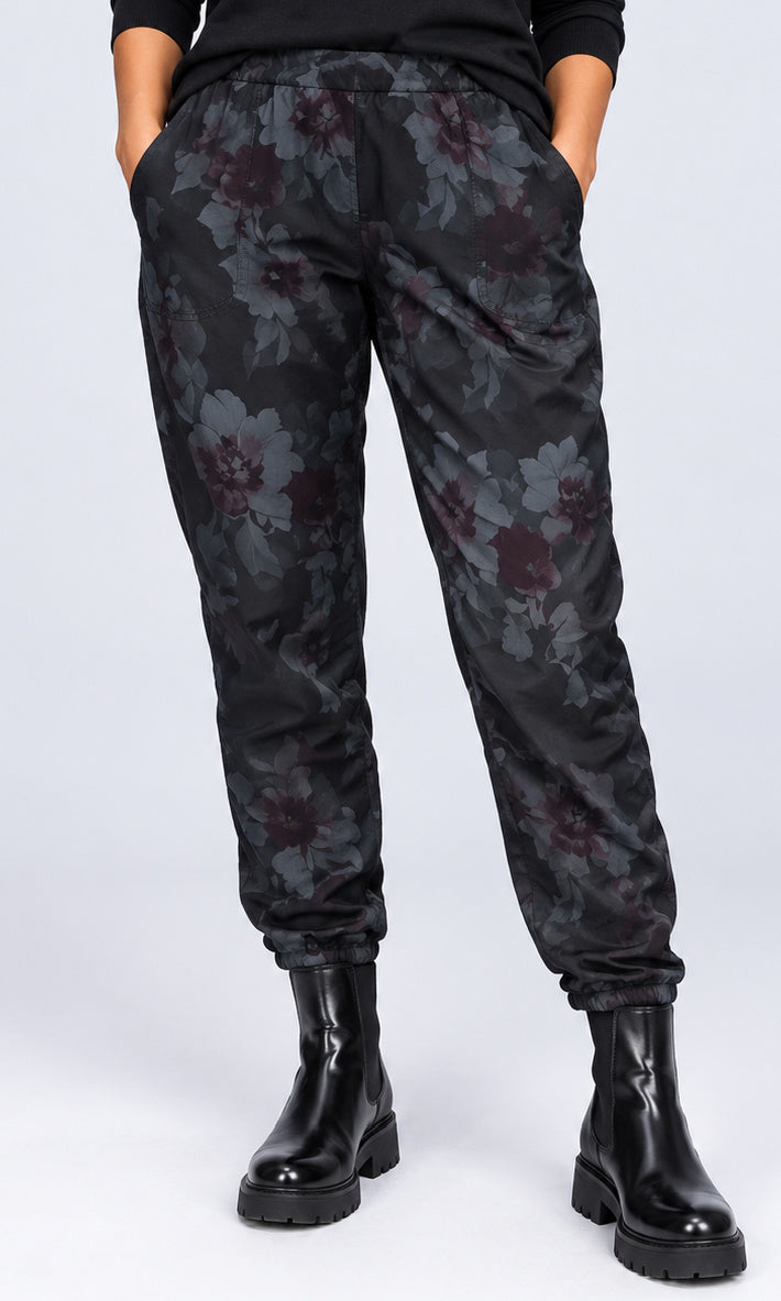 Floral Print Pull-On Jogger Pants