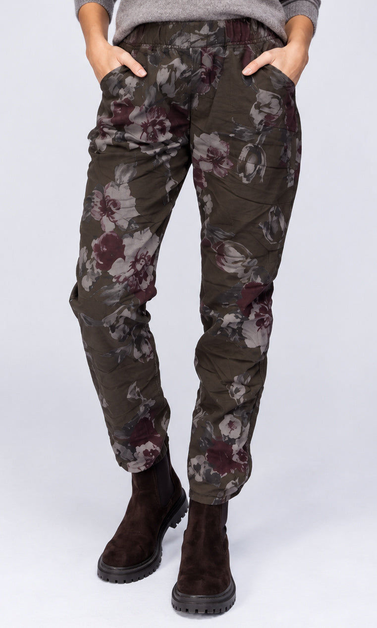 Floral Print Pull-On Jogger Pants