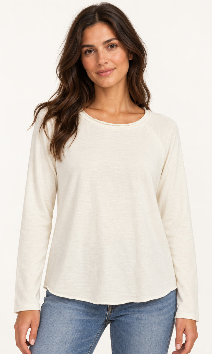 Slub Cotton Raglan-Sleeve Top