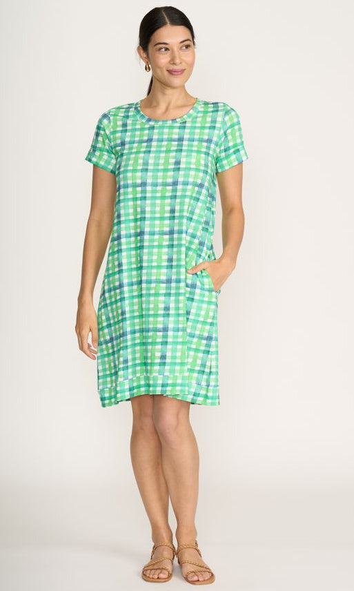 Plaid Cotton T-Shirt Dress
