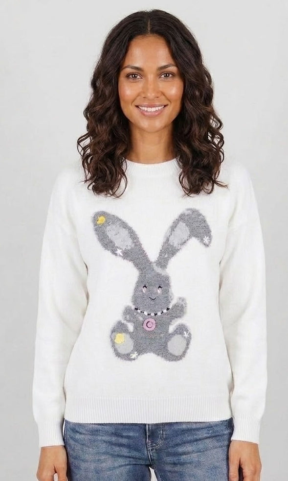 Playful Bunny Graphic Sweater