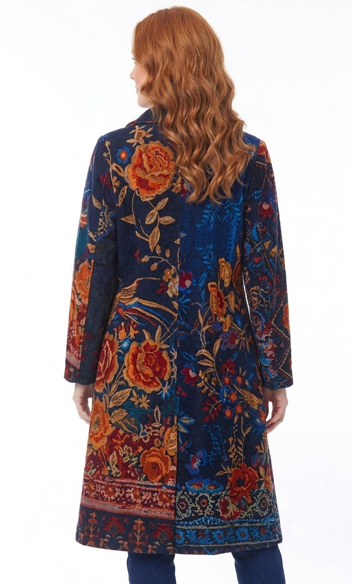 Mixed Print Longline Coat