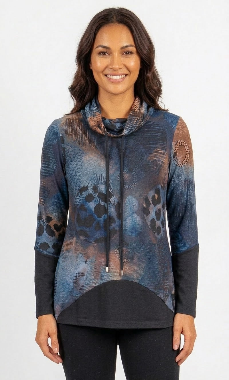 Mixed Print Long Sleeve Top