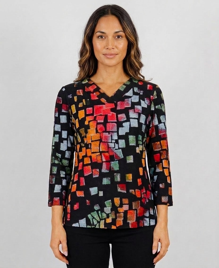 Patchwork Print Top
