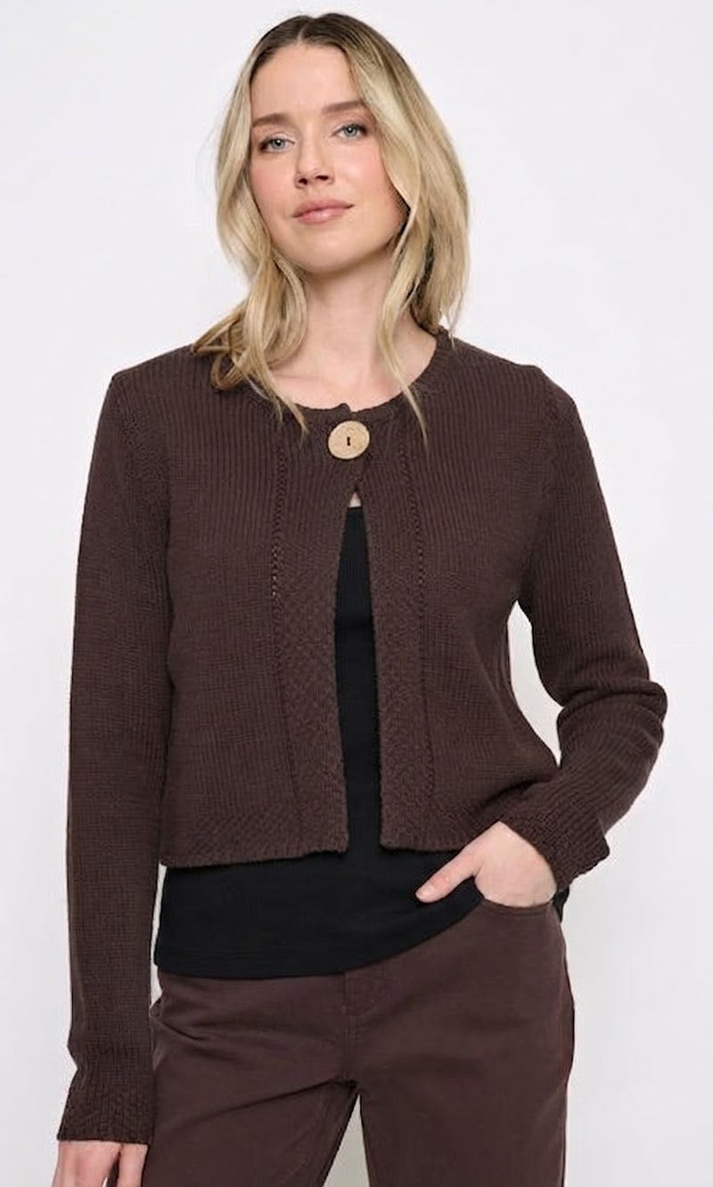 One-Button Knit Cardigan