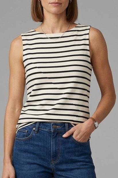 Sleeveless Stripe Knit Top