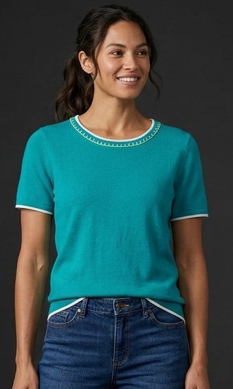 Contrast Trim Knit Top