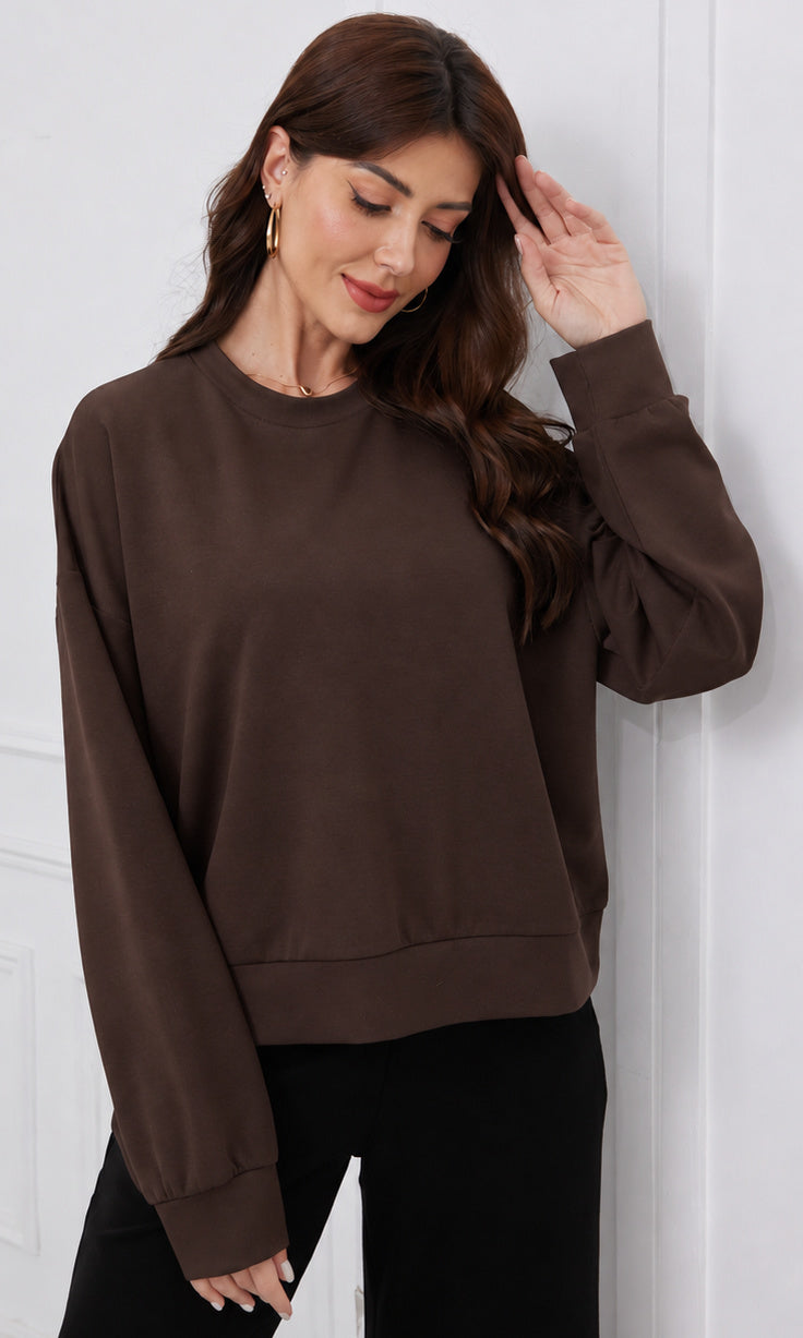 Dropped-Shoulder Crewneck Sweatshirt