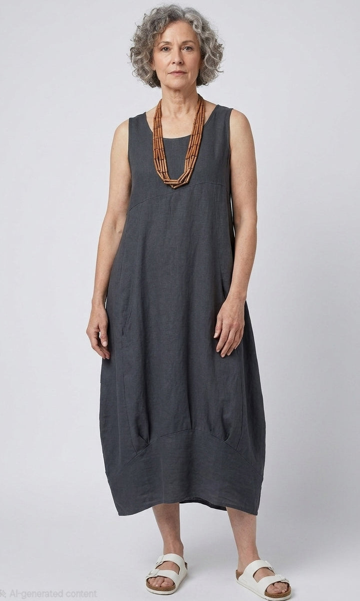 Linen Bubble Hem Dress