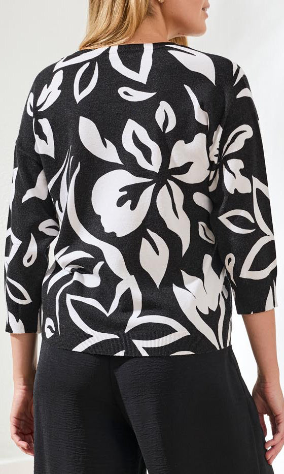 3/4 Sleeve Boatneck Sweater