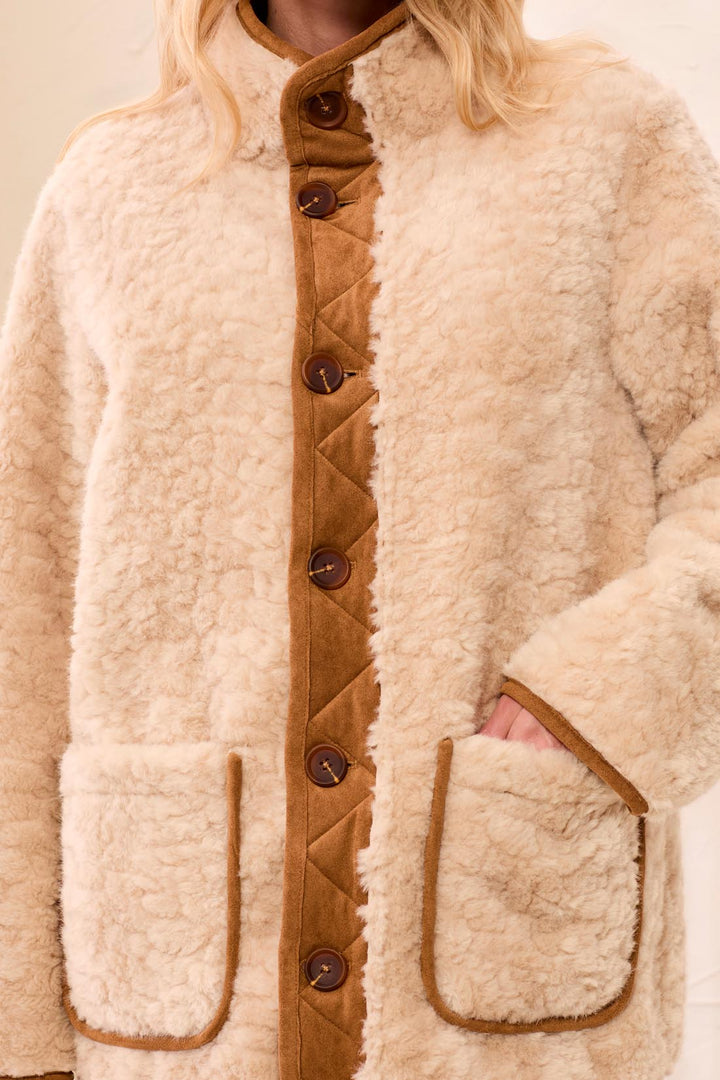 Reversible Sherpa Faux Suede Jacket