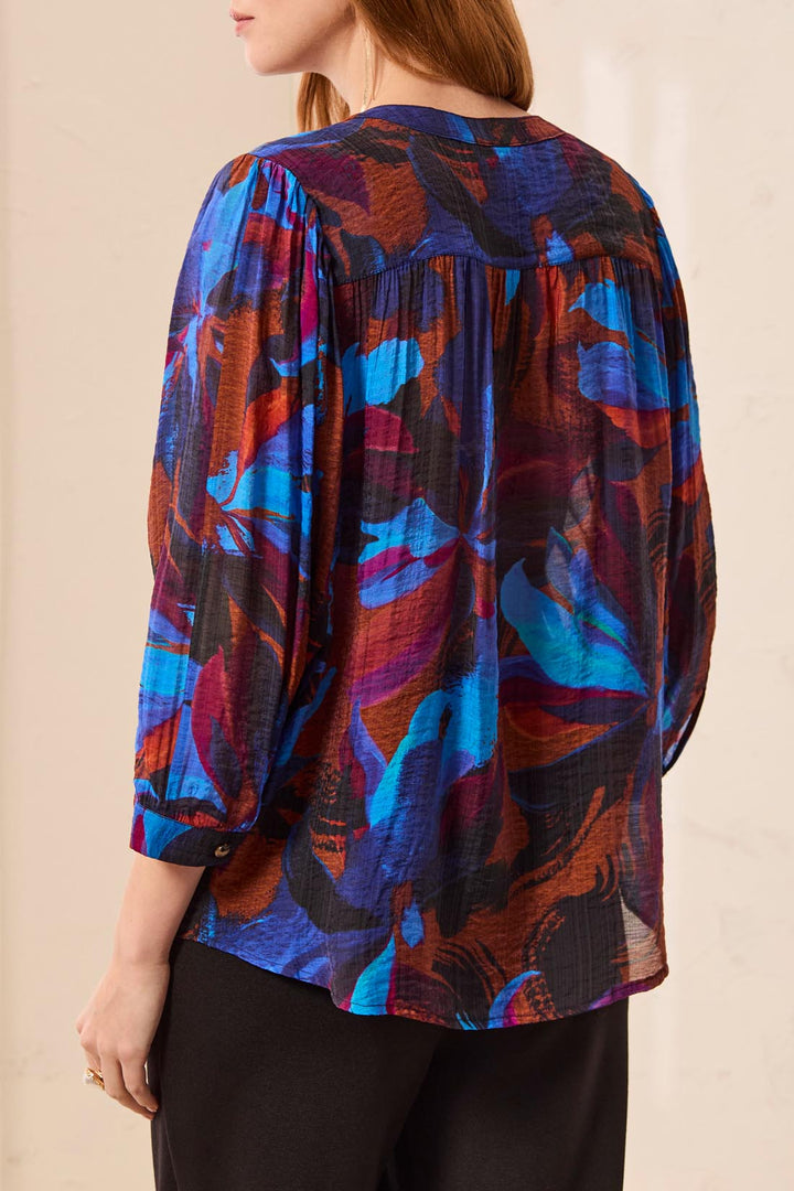 Dolman Sleeve Button Front Blouse